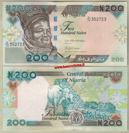 Banconota Nigeria P29q 200 Naira 2017 unc