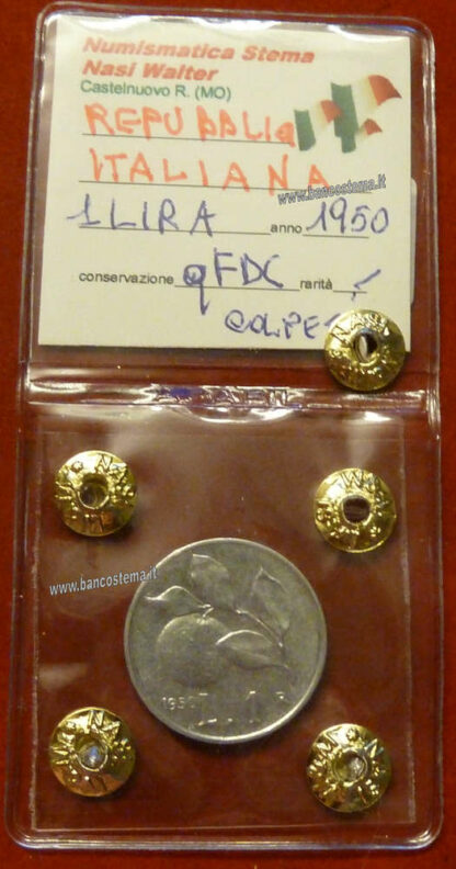 Italia 1 lira "Arancia"1950 Repubblica Italiana qFDC - immagine 3