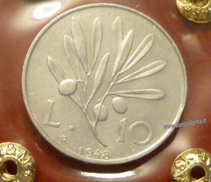 Italia 10 lire "Ulivo" 1948 SPLqFDC