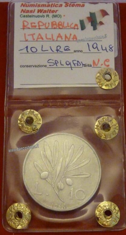 Italia 10 lire "Ulivo" 1948 SPLqFDC - immagine 3