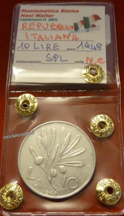 Italia 10 lire "Ulivo" 1948 SPL - immagine 3