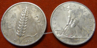Moneta Italiana 2 lire "Spiga" Repubblica Italiana 1950 MB