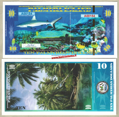 Palmyra Island 1-2-5-10 Palmyrian Dollars set 4 pz polymer unc - immagine 2