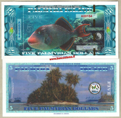 Palmyra Island 1-2-5-10 Palmyrian Dollars set 4 pz polymer unc - immagine 3