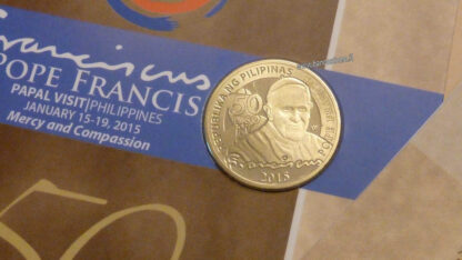 Philippines 50 Piso commemorativa visita papale 2015 coindard unc - immagine 4