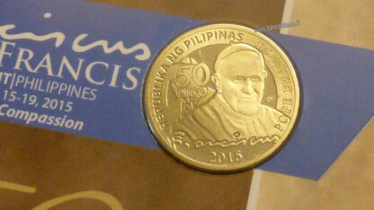 Philippines 50 Piso commemorativa visita papale 2015 coindard unc