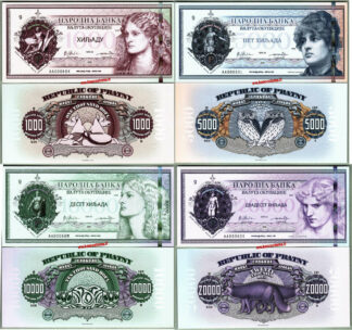 Republic of Pratny 1.000 - 5.000 - 10.000 - 20.000 Bolf serie AA 2020 Polymer unc