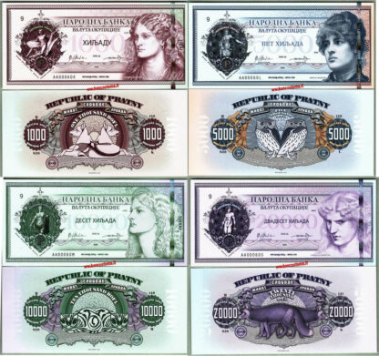 Republic of Pratny 1.000 - 5.000 - 10.000 - 20.000 Bolf serie AA 2020 Polymer unc
