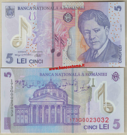 Romania P118h 5 Lei 2017 (2018) unc