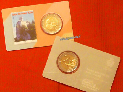 San Marino 2 Euro 2018 FDC in coincard nr.2 + francobollo - immagine 2