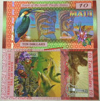 Banconota per collezionisti: Bank of the South Pacific States 10 Dollars "Maui" 2015 unc - polymer