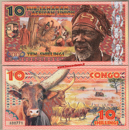 Sub-Saharan African Union set 4 pz 2019 polymer unc - immagine 4