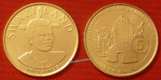 Swaziland 5 Emalangeni 50°anniv.indipendenza 2018 unc