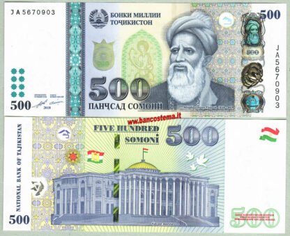 Tajikistan P22b 500 Som 2018 unc