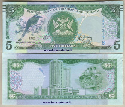 Trinidad and Tobago P47b 5 Dollars 2006 (2016) unc