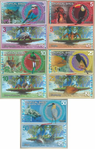 Tropical Birds Aldabra Island set 5 pz. 2017  plastic