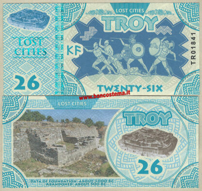 Troy set 6 pz 2017 paper unc serie città perdute - immagine 3