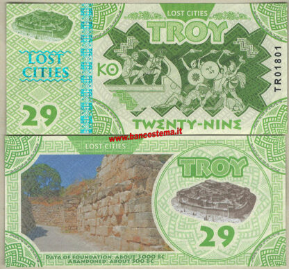 Troy set 6 pz 2017 paper unc serie città perdute - immagine 6