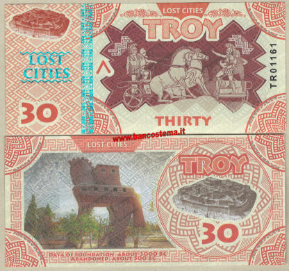 Troy set 6 pz 2017 paper unc serie città perdute - immagine 7