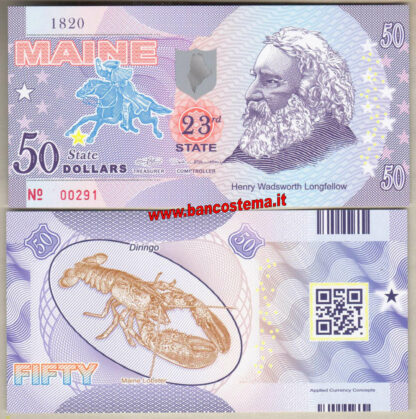 Usa 50 dollars - Maine 23th State polymer unc