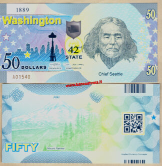 Usa 50 dollars Washington 42th State Polymer unc