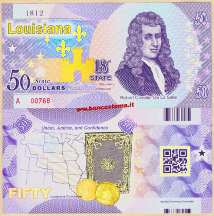 Usa 50 dollars Louisiana 18th State Polymer unc