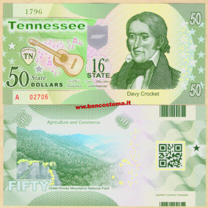Usa 50 dollars Tennessee 16th State Polymer unc
