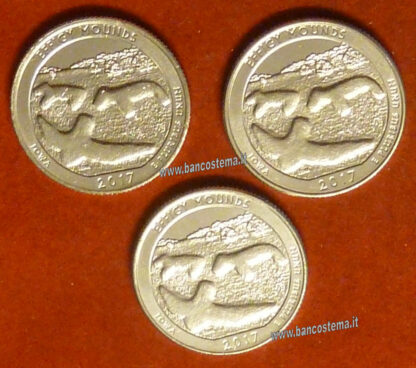 Usa 1/4  Dollar parchi nazionali: stato Jowa/Iowa 36°- Effigy Mounds 2017 lettere D+P+S fdc