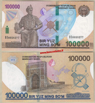Uzbekistan PW86 100.000 Som 2019 unc