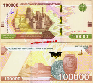 Uzbekistan 100.000 Som 2021 unc
