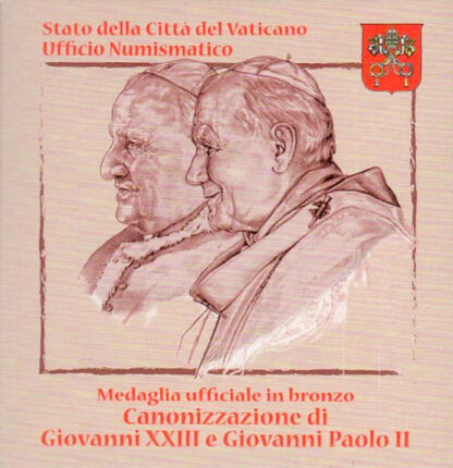 Vaticano-medaglia-bronzo-Papa-Giovanni-XXIII-e-Paolo-II. scotola