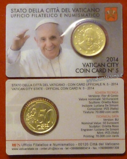 Vaticano coin card 50 cent nr.5 2014