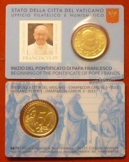 Vaticano coin card and stamp 50 cent nr.3 2013 - immagine 2
