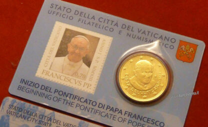 Vaticano coin card and stamp 50 cent nr.3 2013