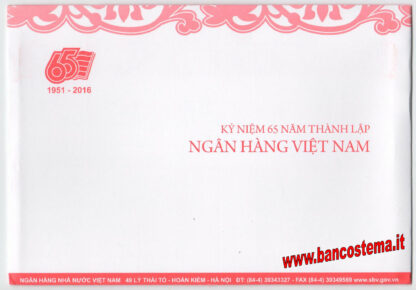 Vietnam P125 100 Dong 2016 commemorativo unc + FOLDER - immagine 3