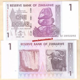 Banconota Zimbabwe P65 1 Dollar 2007 unc