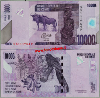 Congo Democratic Republic P103d 10.000 Francs 04.01.2022 unc