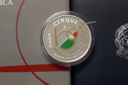 Italia-5-euro-commemorativa-Cento-Anni-dellAeronautica-Militare-argento-2023-proof-dett-moneta-fronte