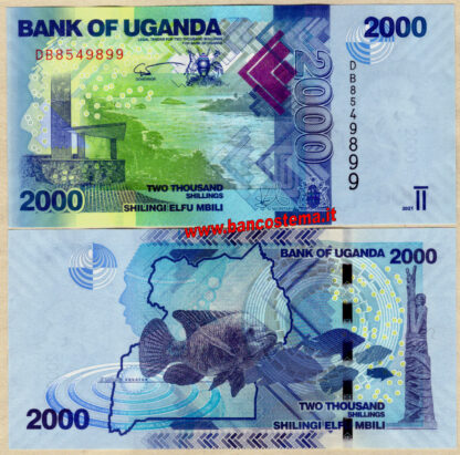 Uganda P49f/P51f 1.000/5.000 Shillings serie 2019/2021 unc - immagine 3