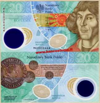 Poland PW197 20 Zloty commemorative 550th Anniversary of birth of Nicolaus Copernico 2023 unc polymer folder