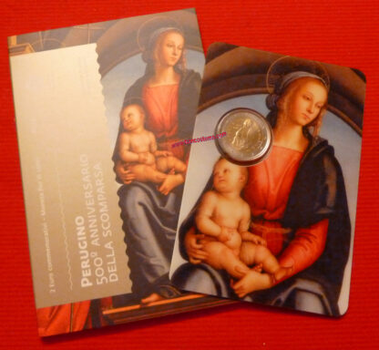 San Marino 2 euro 2023 commemorativo 500º anniversario della scomparsa del Perugino fdc in folder