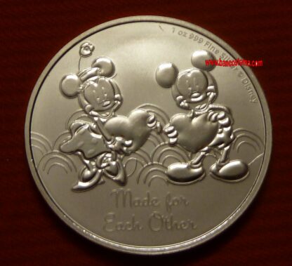 Niue 2 dollars 2023 oncia Michey and Minnie heart fdc