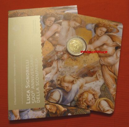San Marino 2 euro 2023 commemorativo 500º anniversario della scomparsa Luca Signorelli fdc in folder