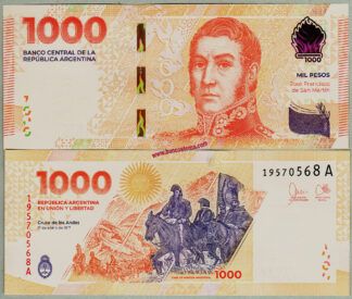 banconota Argentina PW367 1.000 Pesos nd 2023 unc
