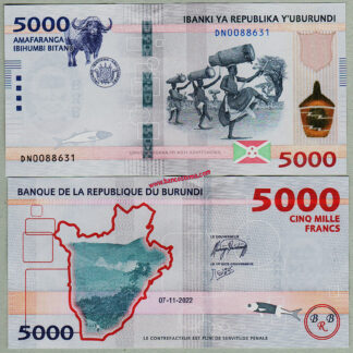 Burundi PW58 5.000 Francs 07.11.2022 unc