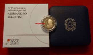 Italia 2 euro commemorativo 2023 150° Anniversario della scomparsa di Alessandro Manzoni proof (