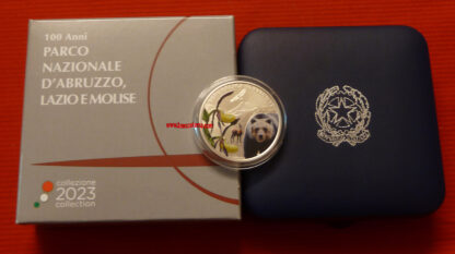 Italia 5 euro commemorativa 100 Anni dell’istituzione del Parco Nazionale d'abruzzargento 2023 fdc