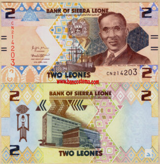 Sierra Leone PW35 2 Leones 27.04.2022 unc