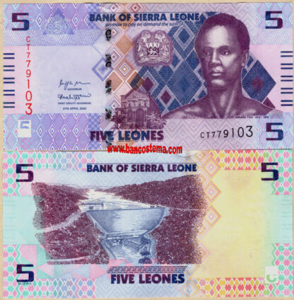 Banconote Sierra Leone PW36 5 Leones 27.04.2022 unc