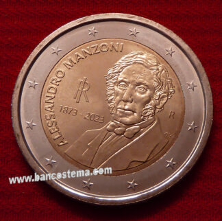 Italia 2 euro commemorativo 2023 150° Anniversario della scomparsa di Alessandro Manzoni fdc
